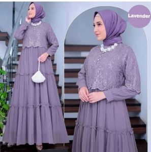 Celsi Dress / Gamis Lebaran Syari Ceruty Full Puring Motif Brukat Terbaru Ukuran Jumco LD 100CM LD 110CM LD 120CM / Gamis Kondangan Perempuan Dewasa Ukuran M - L - XL - XXL / Brukat Import Termurah / Dress Lebaran Perempuan Kekinian / Brukat Gratis Ongkir