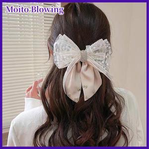 Moito New Hairpin Satin Fabric Decorated Bow Rhinestone Black Large Size Hairpin Accessories For Women Girls