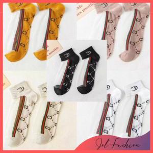 JOL-FASHION  Set Of 5 Cute Breathable Mesh Short Neck Female Socks