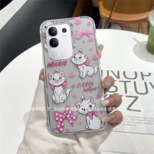 New Phone Case VIVO V50 Y29 Y39 Y38 Y17s Y27s Y27 Y36 Y78 5G 4G Hot Pink Cute Fashion Mary Cat Crayon Shin-chan Casing Transparent Ultra-thin Back Cover 2025