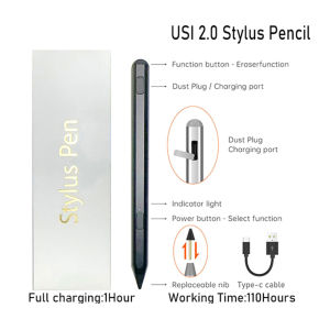 【✅SG READY STOCK】RICHMENTMALL For Chromebook USI 2.0 Stylus Pen for Amazon Fire HD 10 & Fire Max 11 Rechargeable Stylus Pen For Lenovo HP ASUS Acer Chromebook Samsung Laptop Tablet 4096 Pressure Sensitivity Tail Eraser for Amazon Fire Max 11 Tablet