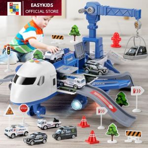 Máy bay đồ chơi trẻ em cỡ lớn hiệu ứng âm thanh ánh sáng có cần cẩu biến hình đa chức năng