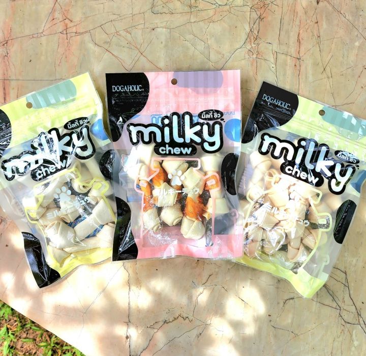 Milky Chew (มิ้ลกี้ ชิว) มี 5 แบบ ขนมสุนัขนิ่มและหอมนม (ไม่ติดแถม ...