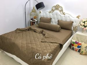 Ga thun HÀN QUỐC Mịn mát màu nâu caphe grap giường