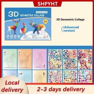 [COD] SHPYHT Local delivery Ship within 24 hours 1 Set Animal Cognitive Training Enlightenment Toy Decals 3D Geometric Collages Childrens Puzzle Enhance Focus Handmade Stickers