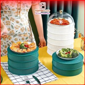 Lồng Bàn Gấp Gọn Giữ Nhiệt 5 Tầng Kami Tiết Kiệm Không Gian Chống Bụi Giữ Ấm Thức Ăn Vuadienmay