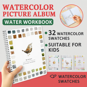 หนังสือฝึกหัดวาดภาพสีน้ำสำหรับผู้เริ่มต้น สมุดฝึกวาดภาพสีน้ำรูปนก งานฝีมือ อุปกรณ์วาดภาพ สมุดระบายสีสร้างสรรค์