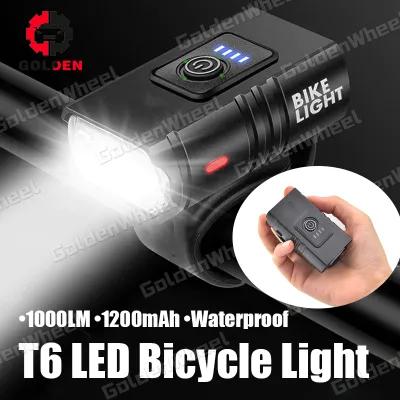 Lampu Depan Sepeda LED T6 USB Rechargeable 1000LM Senter Super Terang Aluminium Waterproof Biking