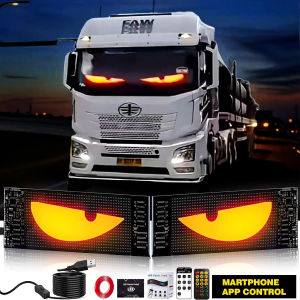 Flexible LED Eyes for Car WindshieldScrolling Car LED Sign Display AppProgrammable Scrolling LED Sign with APP and Remote ControlAnimated Colorful Matrix Panel for Cars Trucks Windows