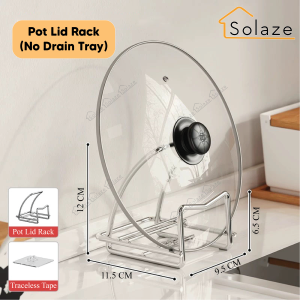 Solaze 304 Stainless Steel Pot Lid Stand Holder Space Saving Organizer Racks Kitchen Home Decoration