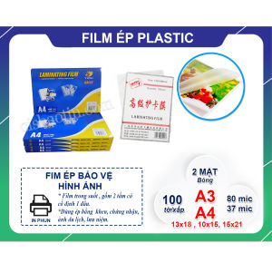 Combo 10 xấp màng ép plastic khổ A3 80mic màng ép dày ép cứng thẻ ảnh phiếu giấy tờ khổ lớn