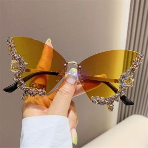 Q-1151 STORE Rhinestone Y2K Eyewear Oversized Purple Sunglasses for Women Butterfly Sunglasses Bling Sun Glasses Ladies Shades