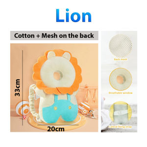 Premium Cotton Baby⚡️SG SELLER⚡️Baby Head Protector Backpack : Soft Landing & Safety Toddler Fall Protection for Baby Crawling & Walking Head Support Pillow - Soft Animal Design for Newborns & Toddlers