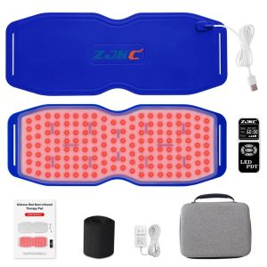 ZJZK Silicone Red Light Therapy Belt Led Infrared Lamp Body Pain Waist Relief Therapy Device With Timer For Muscles & Shoulder