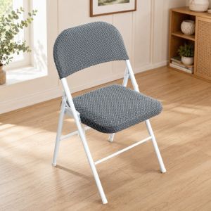BESTWEST 2PCS/SET Dust-proof Folding Chair Cover Solid Color Elastic Chair Slipcover Universal Soft Seat Protectors Office