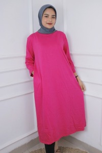 Long Tunik Jumbo Kekinian Clara Midi #2 Kaos Katun Combed 24s S M L XL XXL 3XL Midi Dress Simple COD