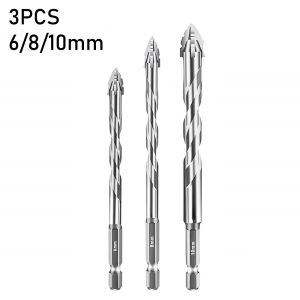 Bộ Mũi Khoan 4 Cạnh Lệch Tâm 3/4/5/6/8/10/12mm Khoan Bê Tông Thủy Tinh Đa Năng