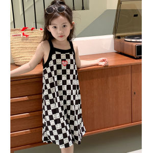 Váy thời trang bé gái 1-8 tuổi Đầm cổ yếm bé gái Hàn Quốc váy không tay thường ngày cho trẻ em đi biển Váy trẻ em ở nhà