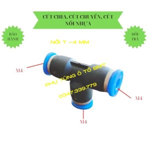 Đầu nối khí nén ống nước loại nối nhanh (cút nối nhanh) CHỮ T (từ 4mm - 12mm)
