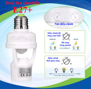 Đui đèn cảm biến chuyển động E27 tự bật tắt khi đến gần cảm biến hồng ngoại tiết kiệm điện