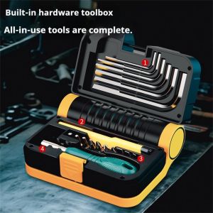 Perlengkapan Otomotif MX-5511 Alat Tukang Kunci Obeng Dan Kunci L 18 in 1 Multifungsi Dengan Lampu Senter Solar