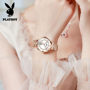 America PLAYBOY luxury watch for women 2022 original waterproof fashion diamond roman scale calendar rose gold stainless steel quartz watch