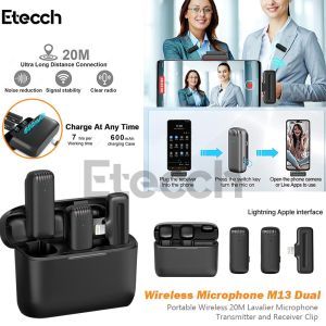 Microphone Wireless Dual Mic M13 With Bag Charger For HP Laptop PC