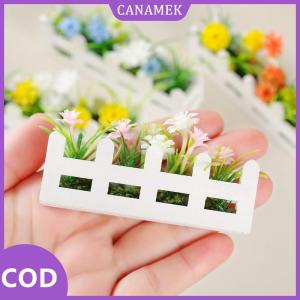 CANAMEK✨ 1pcs giả vờ chơi đồ chơi quy mô 1:12 Dollhouse mô phỏng hoa hàng rào trang trí vườn sống động như thật nhân tạo thu nhỏ chậu cây