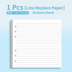 Square Loose Leaf Refillable Notebook Soft Shell Ring Notebook Transparent PVC Cover Metal Ring Writing Book Line/Blank