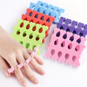 MAYIT 100pcs Soft Toe Separators Heart Shape Flexible Design Toe Spacers Comfortable Nail Art Practice Foot Braces Manicure Pedicure