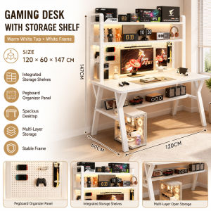 Hakimi study desk with built-in bookshelf-integrated bedroom study desk and computer desk-wooden household office desk