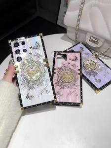 Glitter Ring Stand Bling Aurora Phone Case For Samsung S25 S24 S25 Ultra S21 S22 Plus A73 A52 A53 A54 A32 A72 A33 A34 A14 Cover