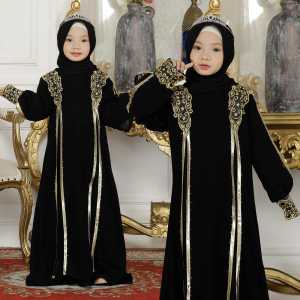 Gamis Abaya Turkey Anak Hitam Taris Kids Muslim Syari Anak Model Terbaru 2022 Perempuan Cewek Muslimah Anak 12 Tahun Set Jilbab Abaya Couple Ibu dan Anak Ym deFashion Baju Dress Gamis Abaya Anak
