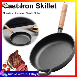 【Fast Shipping】 Cast Iron Mini Frying Pan 22cm Nonstick Skillet for Eggs and Breakfast Cooking Heavy-Duty Black Finish