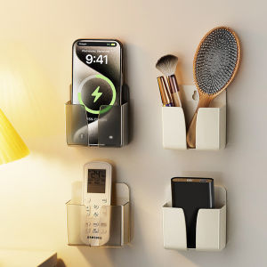 Wall‑mounted Storage Rack Universal Cellphone Charge Organizer TV Remote Control Storage Box