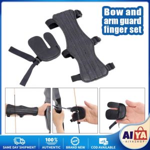 ★Same Day Shipping★ High-quality Durable Leather Protector Finger Arm Guard Archery Protective Gear Sleeve Accessories LZC-Archery-Protector-Kit