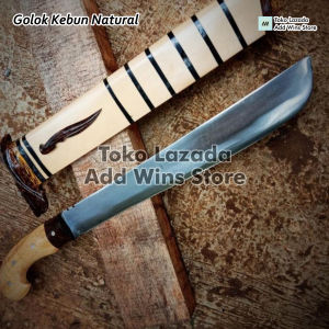 Perkakas Kebun Golok Kerja Natural B!lah 30 cm Sarung Kayu