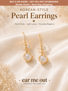 [SG] Crystal Bow Pearl Drop Earrings | Korean Style Gold Earrings | Elegant Pearl Dangle Earrings | Everyday Jewellery | ear me out (EMO-67)