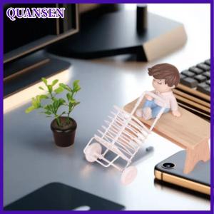 QUANSEN 1ชิ้นอุปกรณ์เสริมสำหรับบ้านตุ๊กตารถเข็นช้อปปิ้งแบบดึงมือดึงได้น่ารักของขวัญตกแต่งโต๊ะสุดสร้างสรรค์