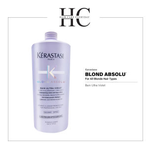 Kerastase Blond Absolu Bain Ultra Violet Purple Shampoo 1000ml ( Anti-brass purple shampoo neutralises brassiness. )