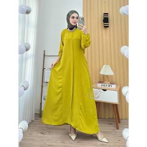 Abaya ELSHIRA Set Hijab Gamis Crinkle Airflow Premium Free Pin Bross