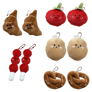 Lovely Croissant Cartoon Plush Toy for Kids Keychain Funny Croissant Cartoon Potato Soft Charm Stuffed Croissant Toy