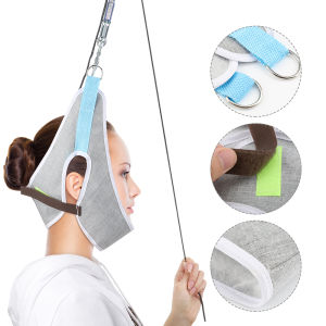Agdoad Over Door Hanging Neck Traction Kit Adjustable Cervical Chiropractic Straps Neck Correction Stretcher Pain Relief Head Massager