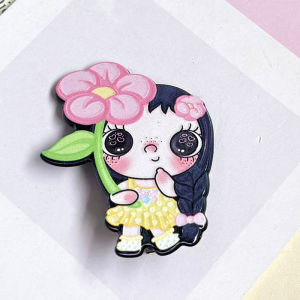 L95 Cartoon Embossed Girl Alligator Hair Clips Cute Sweet Barrettes Student Hair Accessories L