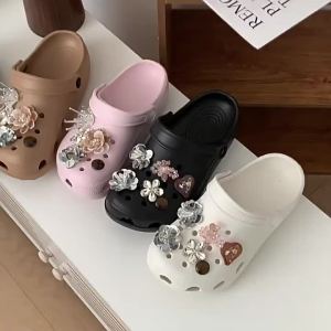 [Free Shipping] Womens stylish clogs sunset cocoa color suitable for outdoor wear non-slip for couples beach casual EVA closed-toe slippers for women in summer