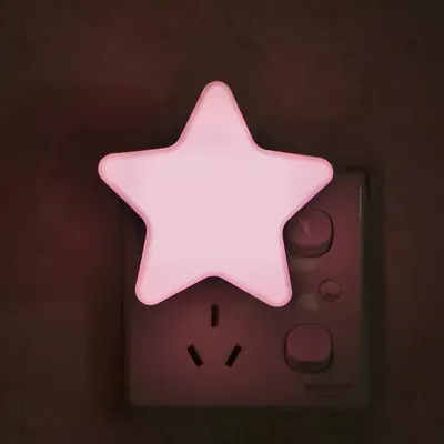 Vimite LED Star Night Lights Automatic Sensor Bedside Lamp Lampu Tidur Mini Wall Light Plug Play for Room Bedroom Sleeping Lamp Pathway Toile Living Room