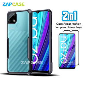 Casing Realme Narzo 30A Armor Fushion Case Free Tempered Glass