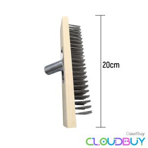 C.B.【Ready in Stock】 20/30cm Stainless Steel Wire Brush Head Moss Brush Heavy Duty Floor Brush