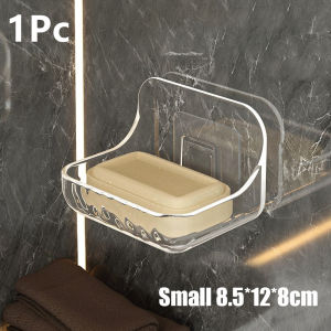 Acryli Bathroom Shelf No Drill Organizer Shower Storage Rack Wall Mounted Soap Dish Drainable Toilet Shampoo Holder Bathroom Accessories