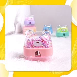 Cute Bear Sharpener with Colorful No. 5855 Foam Balls Pack / Rautan Pensil / Pencil Sharpener Cute Bear Shape Xiaolingjing